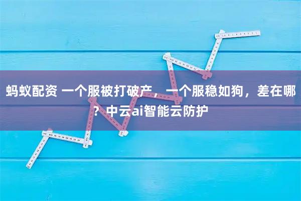 蚂蚁配资 一个服被打破产，一个服稳如狗，差在哪？中云ai智能云防护